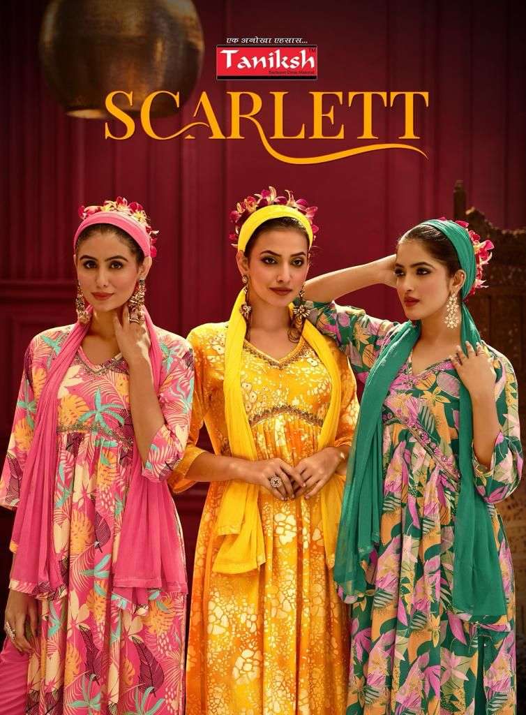 SCARLETT BY TANIKSH 101 TO 106 SERIES DESIGNER RAYON STITCHED DRESSES