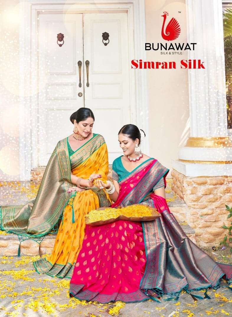 SIMRAN SILK BY BUNAWAT 1001 TO 1006 SERIES BANARASI SILK WORK SAREES