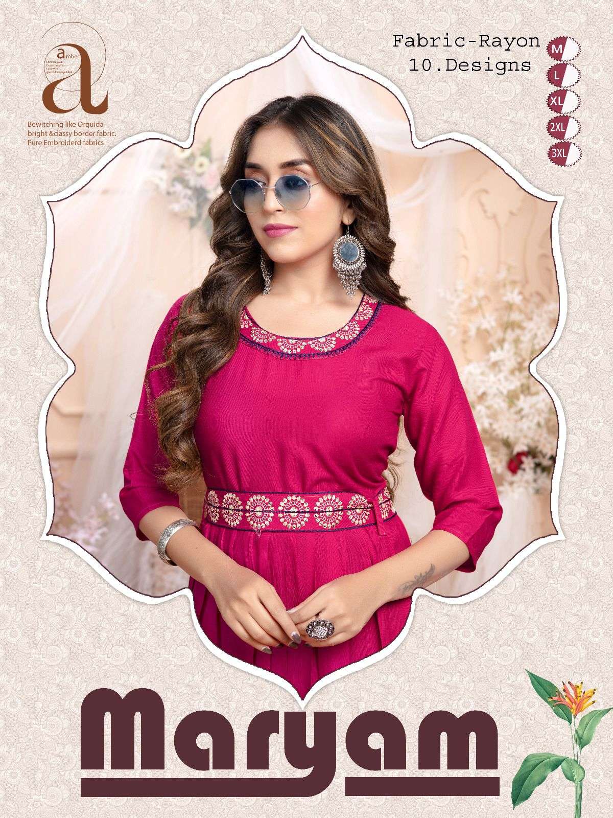 TRENDY MARYAM BY ASLIWHOLESALE DESIGNER RAYON EMBROIDERY KURTIS