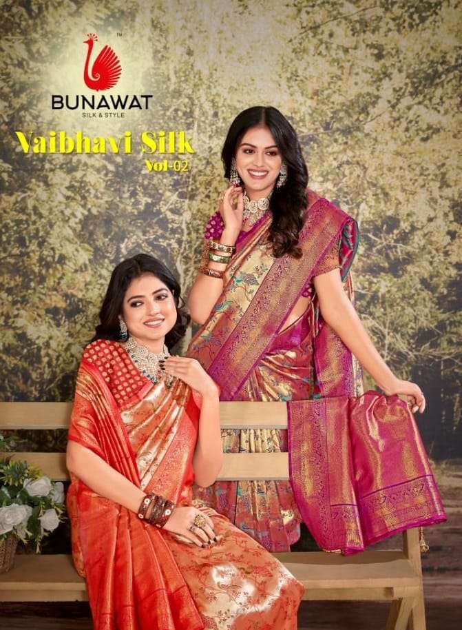 VAIBHAVI SILK VOL-02 BY BUNAWAT 1001 TO 1004 SERIES KANJIVARAM SILK WORK SAREES