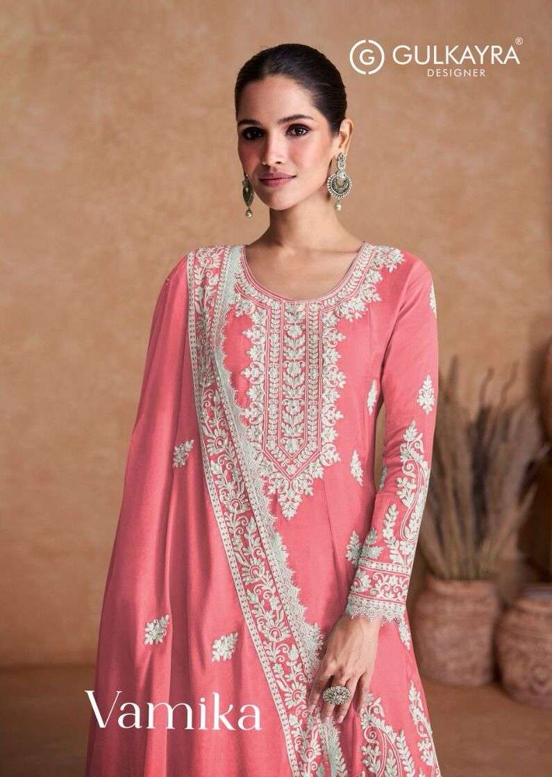 VAMIKA BY GULKAYRA 7405-A TO 7405-D SERIES SILK SHARARA STITCHED DRESES