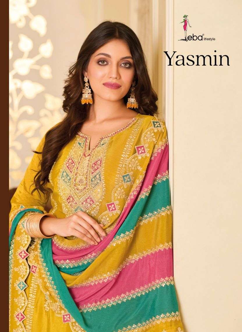 YASMIN BY EBA LIFESTYLE 1653 TO 1654 SERIES SILK EMBROIDERY DRESSES