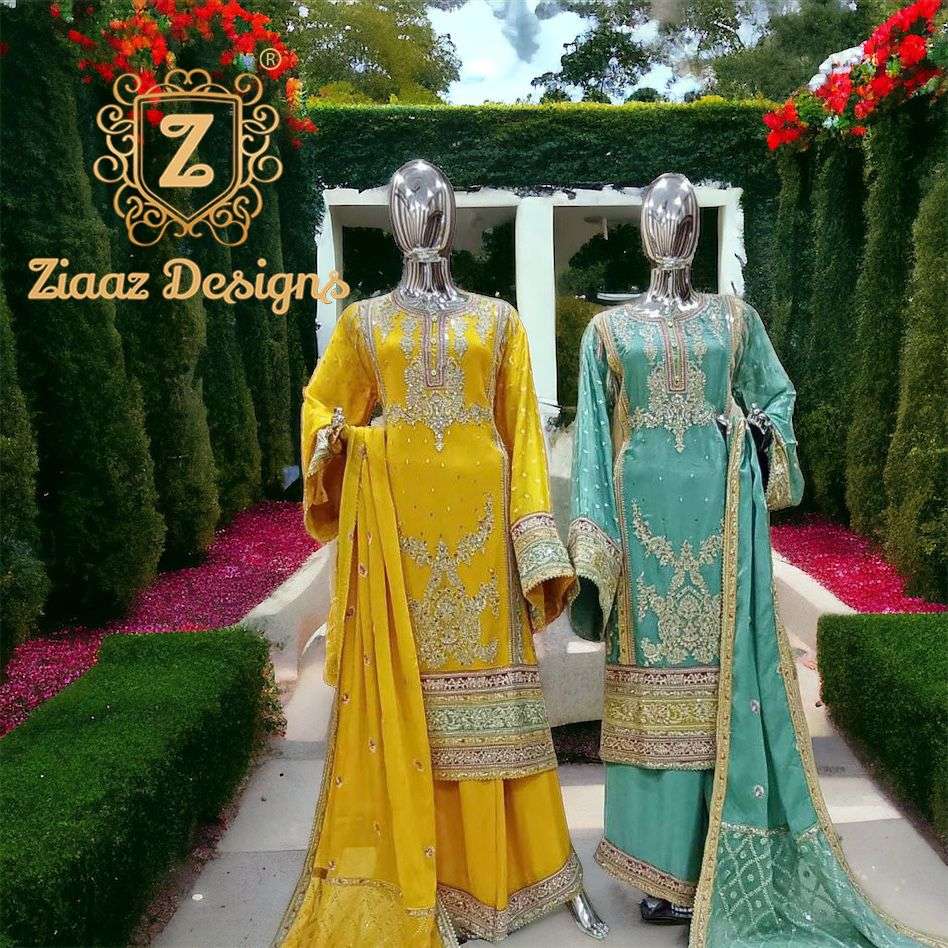 ZIAAZ 387 NX BY ZIAAZ DESIGNS HEAVY CHINON EMBROIDERED DRESSES