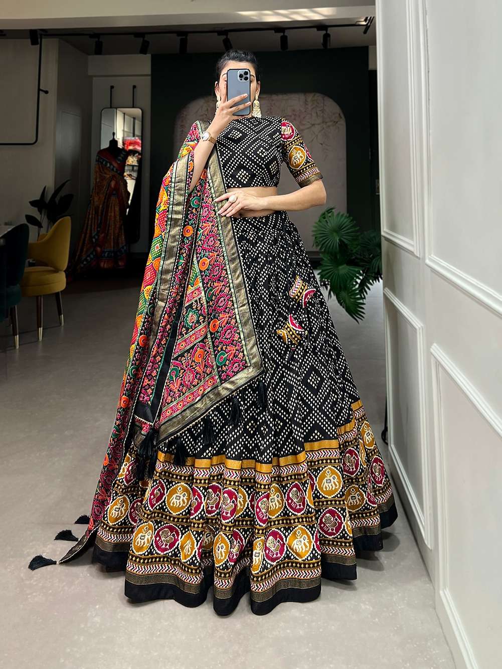 1687 COLOUR BY ASLIWHOLESALE DESIGNER TUSSAR SILK PRINTED LEHENGA