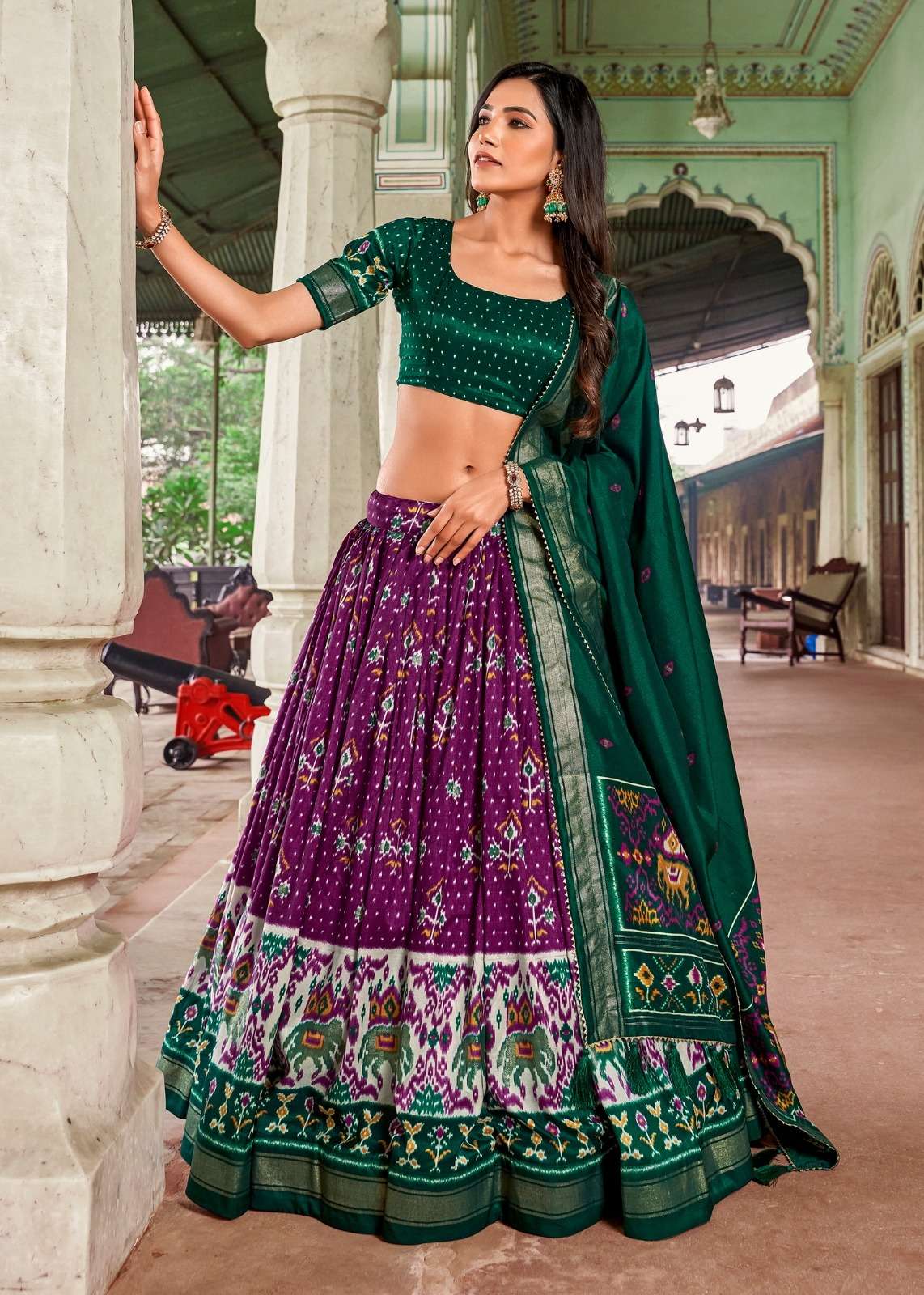 1691 COLOUR BY ASLIWHOLESALE DESIGNER TUSSAR SILK PRINTED LEHENGA