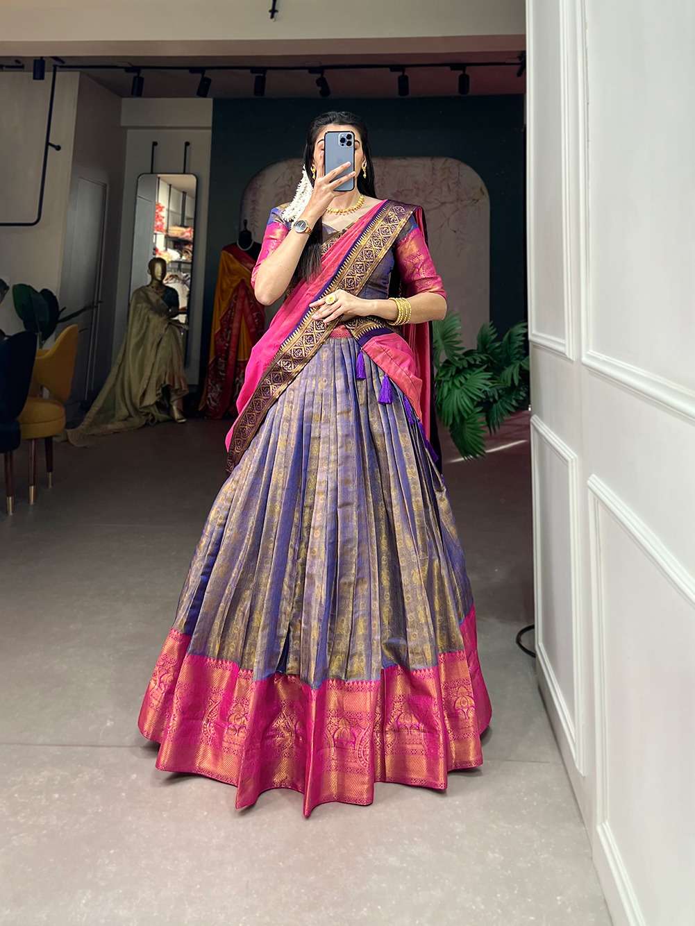 2011 COLOUR BY ASLIWHOLESALE DESIGNER VICHITRA SILK PRINTED LEHENGA