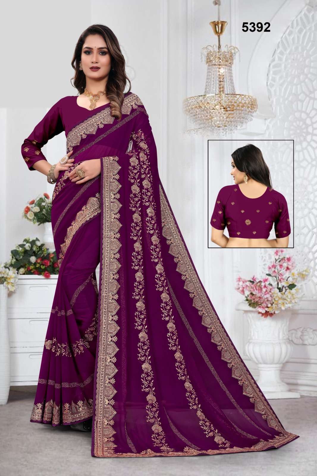 5392 COLOUR BY ASLIWHOLESALE DESIGNER SOFT FANCY 60 GRAM WORK SAREES