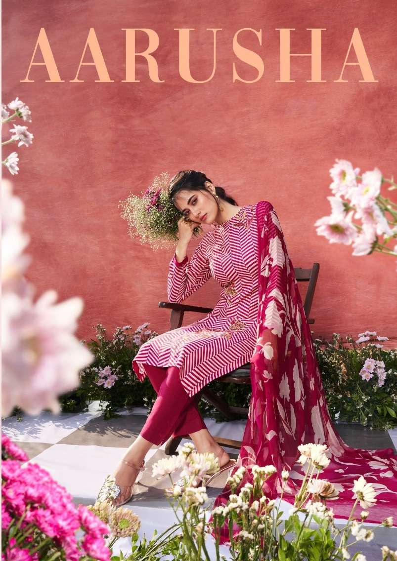 AARUSHA BY ASLIWHOLESALE 2201 TO 2204 SERIES VISCOSE MUSLIN PRINTED DRESSES