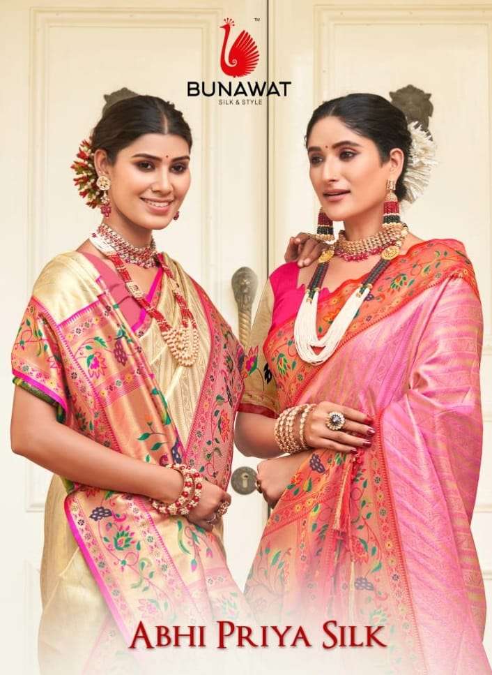 ABHI PRIYA SILK BY BUNAWAT 1001 TO 1006 SERIES PAITHANI SILK PRINT SAREES