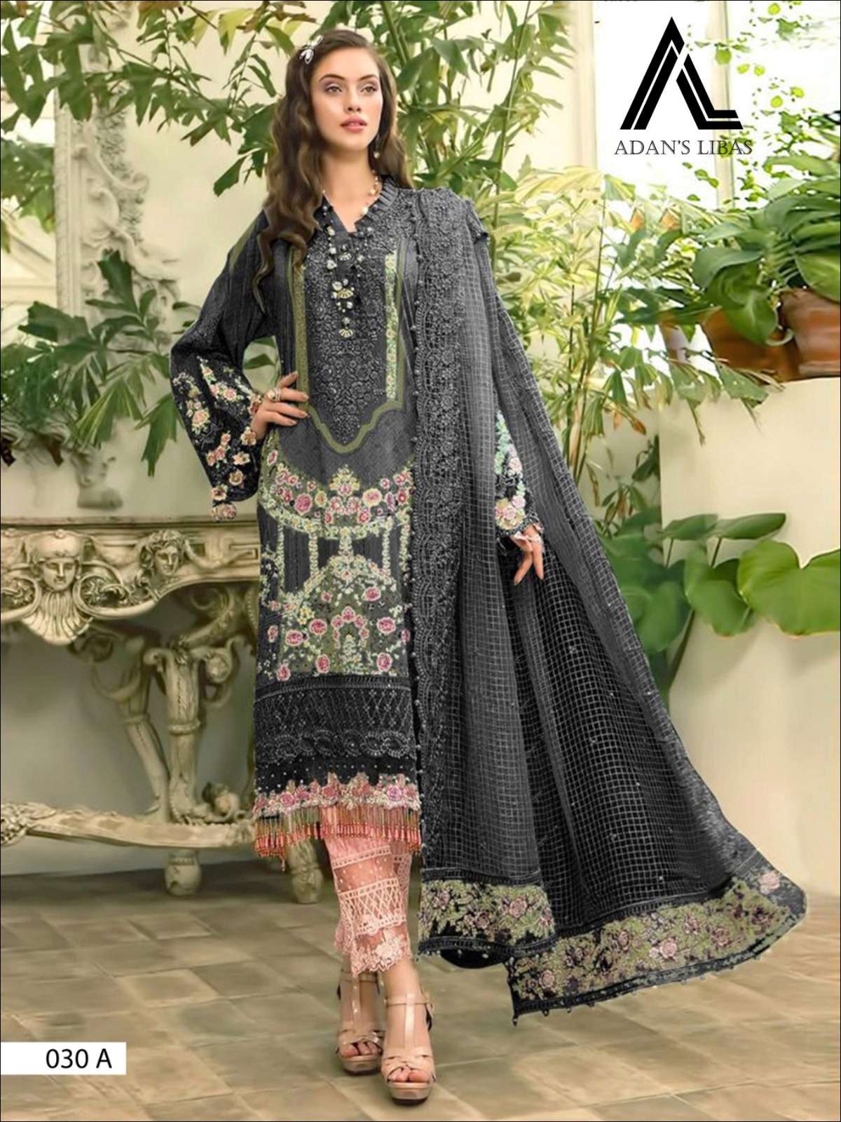 ADAN LIBAAS 030 NX BY ASLIWHOLESALE COTTON PRINTED EMBROIDERY DRESSES