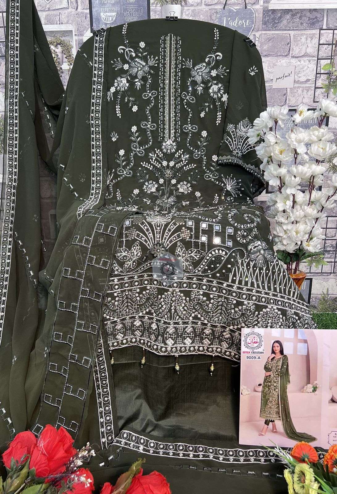 AFFAN 9009 NX BY AFFAN CREATION DESIGNER FAUX GEORGETTE PAKISTANI DRESSES