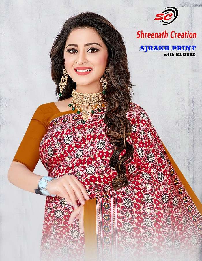 AJARAKH PRINT BY ASLIWHOLESALE DESIGNER FANCY COTTON PRINT SAREES