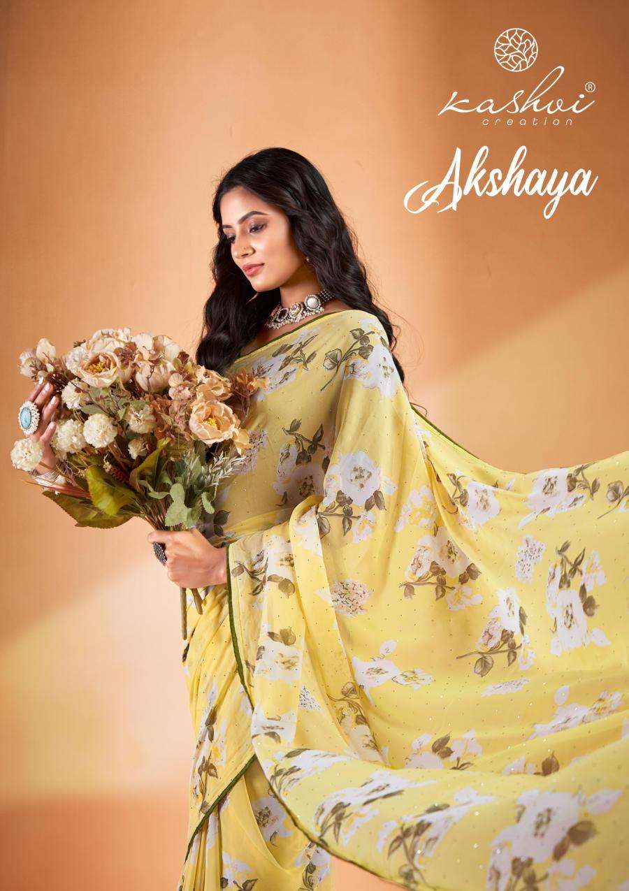 AKSHAYA BY KASHVI CREATION DESIGNER FANCY WEIGHTLESS PRINT SAREES