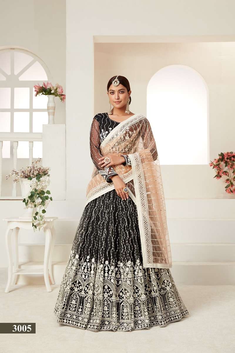 AMRITA VOL-1 BY AAWIYA DESIGNER BUTTERFLY NET EMBROIDERED LEHENGAS