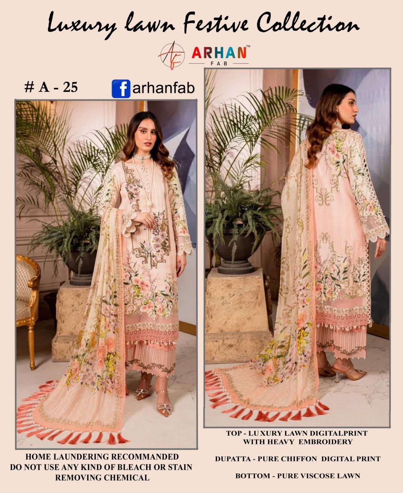 ARHAN FAB A-25 BY ASLIWHOLESALE COTTON EMBROIDERY PAKISTANI DRESS