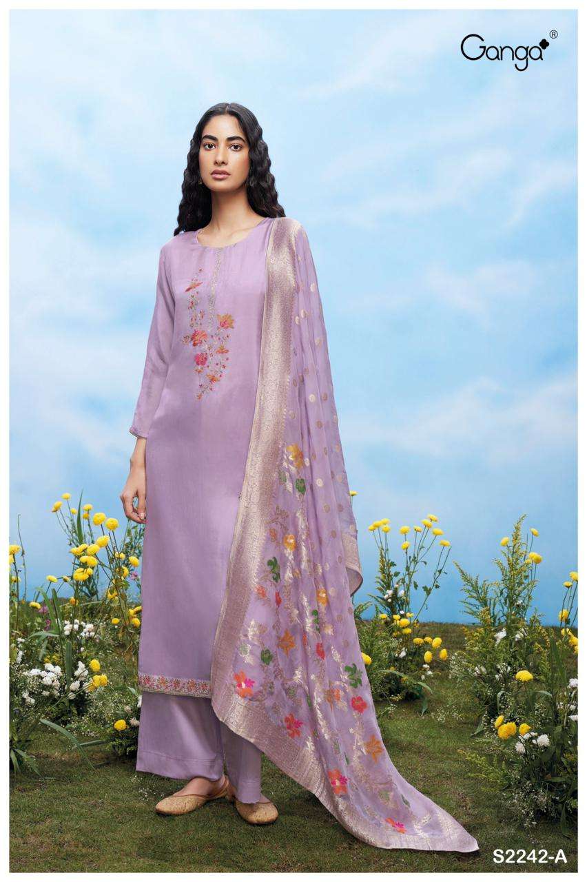 ASPYN 2242 BY GANGA FASHIONS HEAVY PREMIUM SILK PRINTED WORK DRESSES