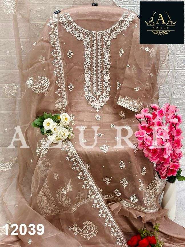 AZURE 12039 BY AZURE DESIGNER DESIGNER ORGANZA PAKISTANI DRESSES