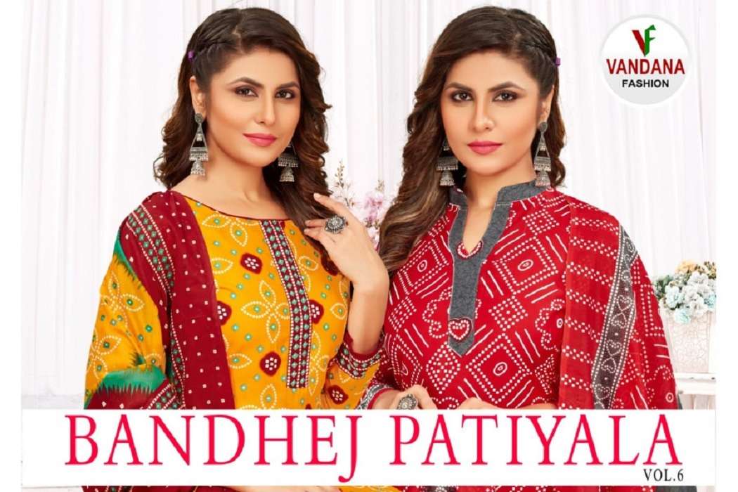 BANDHEJ PATIYALA VOL-6 BY VANDANA FASHION 6001 TO 6012 SERIES COTTON DRESSES