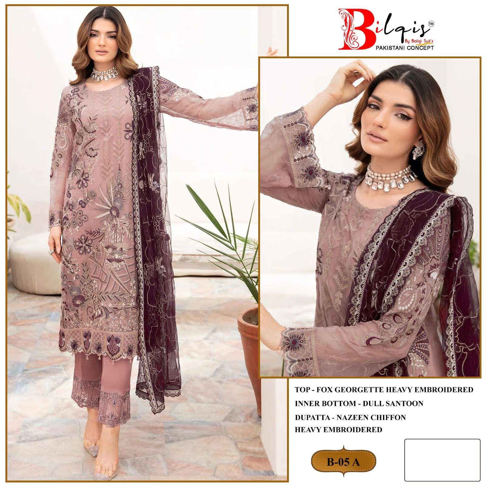 BILQIS 05 HIT DESIGN BY ASLIWHOLESALE DESIGNER GEORGETTE PAKISTANI DRESSES