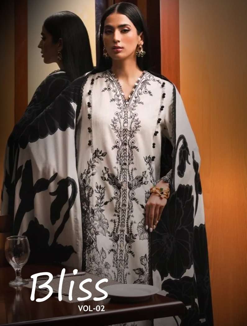 BLISS VOL-2 BY SHRADDHA DESIGNER 2001 TO 2006 SERIES LAWN COTTON DRESSES