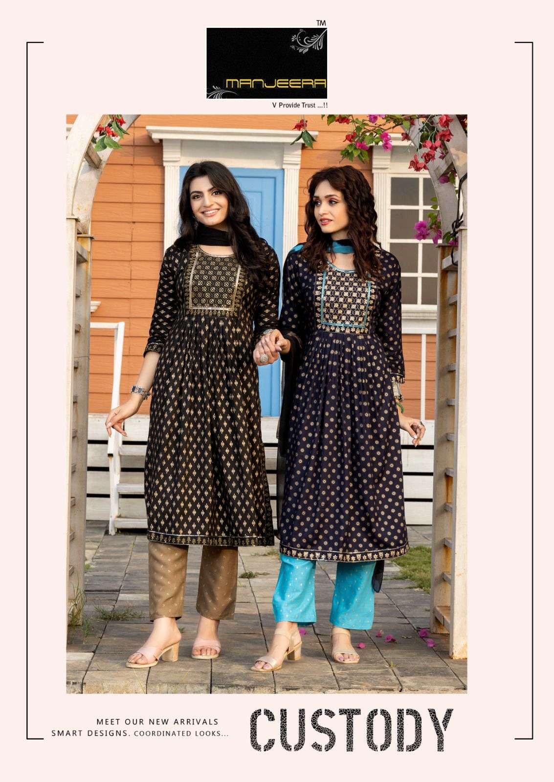 CUSTODY BY MANJEERA 01 TO 08 SERIES CAPSULE PRINT STITCHED DRESSES