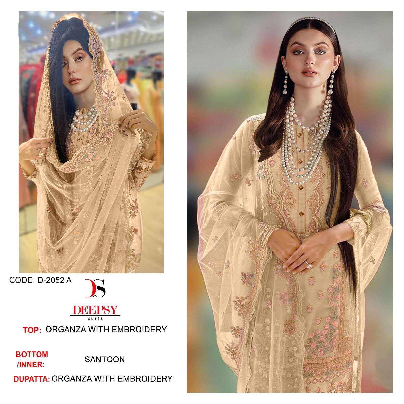 D-2052 COLOURS BY DEEPSY SUITS HEAVY ORGANZA EMBROIDERY PAKISTANI DRESSES