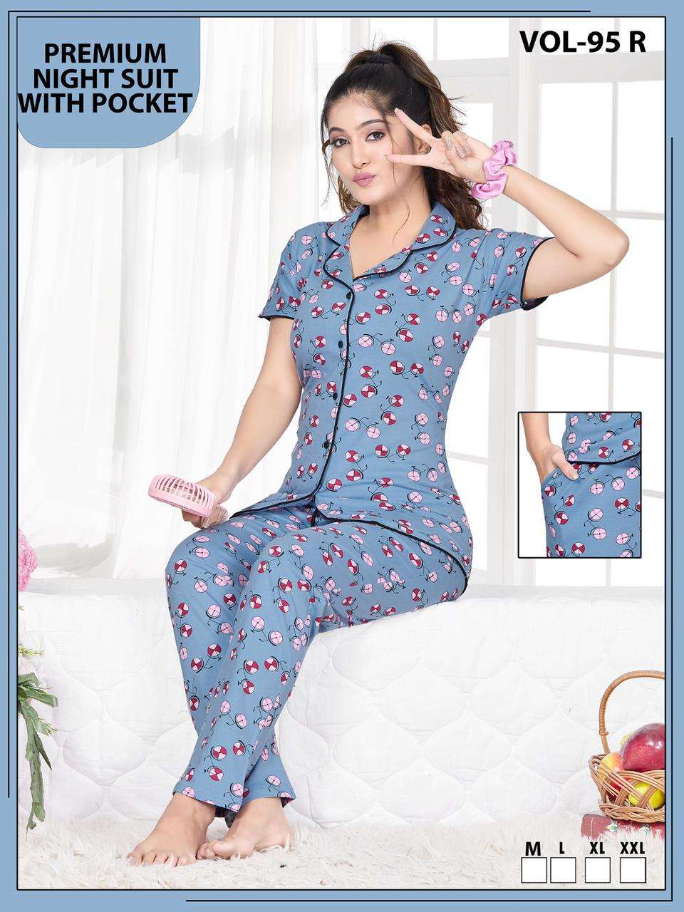 FASHION TALK VOL-95-R BY FASHION TALK FANCY HOSEIRY COTTON NIGHT SUITS