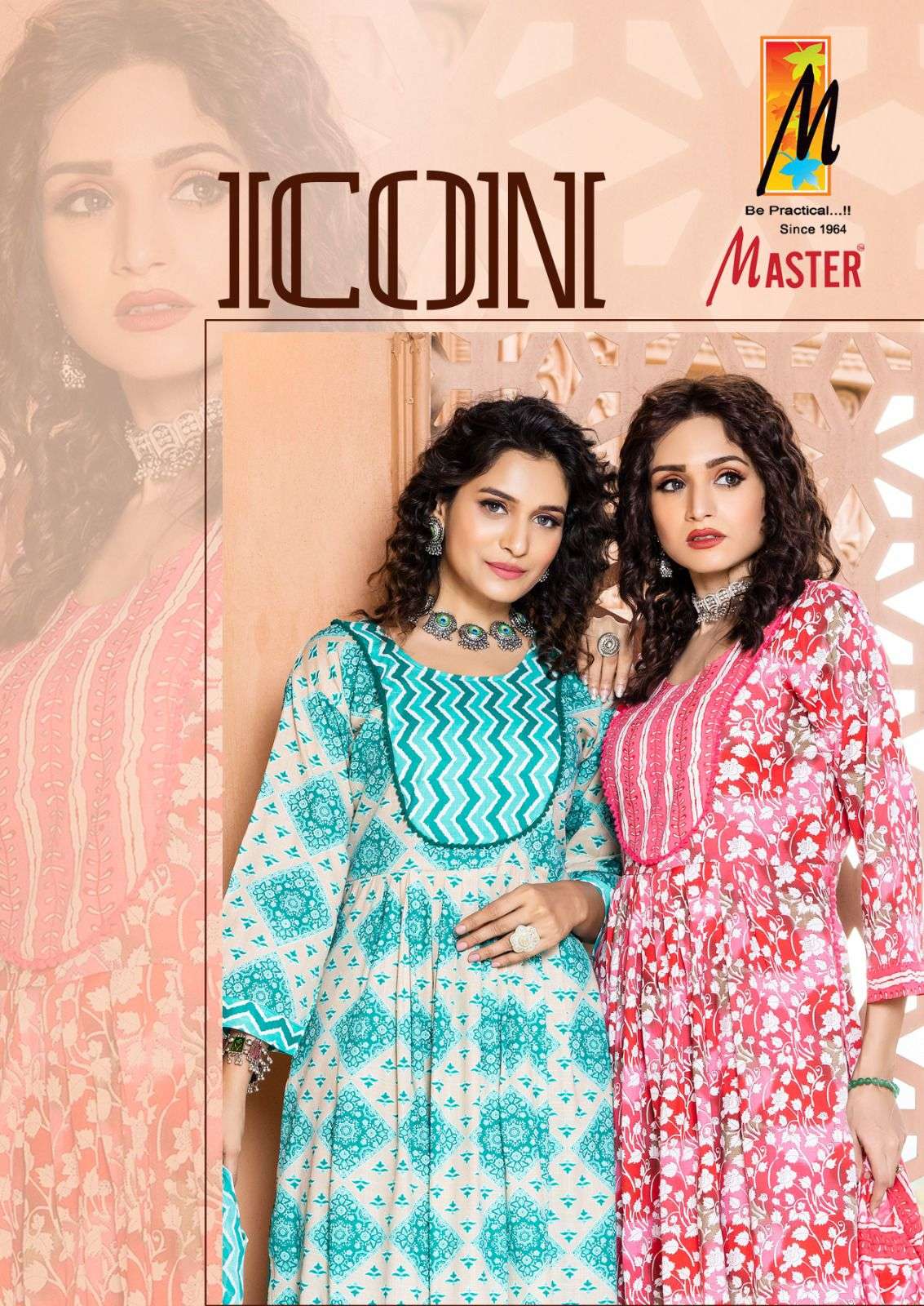 ICON BY MASTER 1001 TO 1008 SERIES DESIGNER TWO TONE PRINT DRESSES