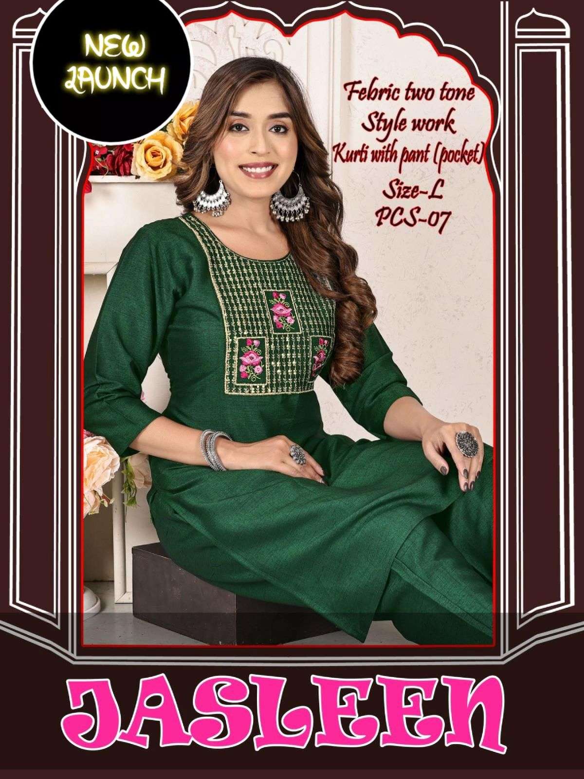 JASLEEN BY ASLIWHOLESALE DESIGNER FACNY PRINTED KURTIS AND PANTS