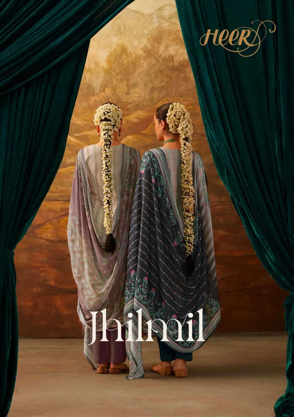 JHILMIL BY HEER 9211 TO 9218 SERIES PURE MUSLIN SILK PRINTED WORK DRESSES