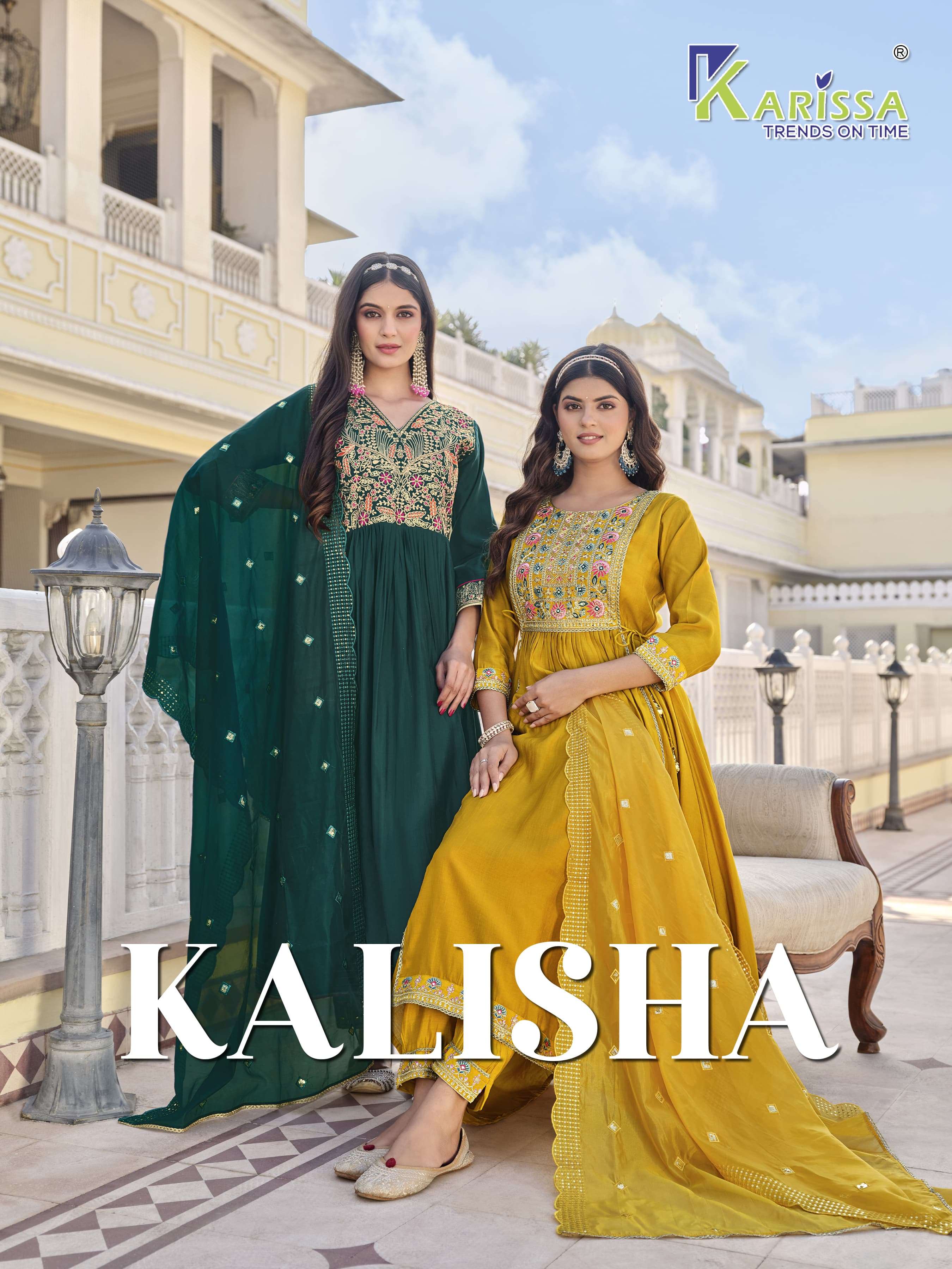 KALISHA BY KARISSA 1001 TO 1005 SERIES LIVA FANCY VISCOSSE SILK DRESSES