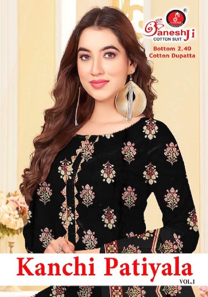 KANCHI PATIYALA VOL-1 BY GANPATI COTTON SUIT 1001 TO 1010 SERIES COTON DRESSES