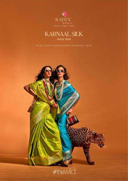 KARNAAL SILK BY RAJTEX 357001 TO 357006 SERIES SATIN HANDLOOM SILK  SAREES