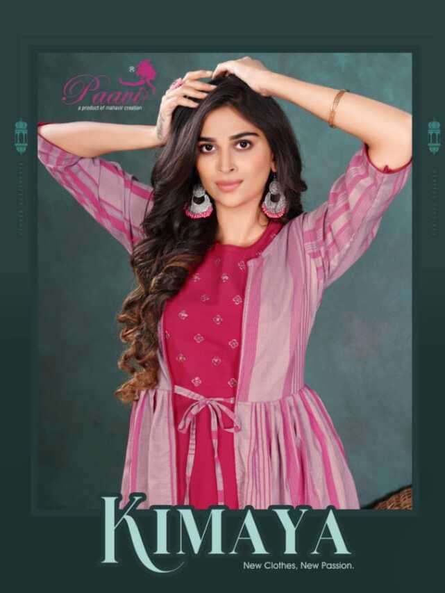 KIMAYA BY PAAVI 1001 TO 1006 SERIES DESIGNER RAYON PRINT KURTIS