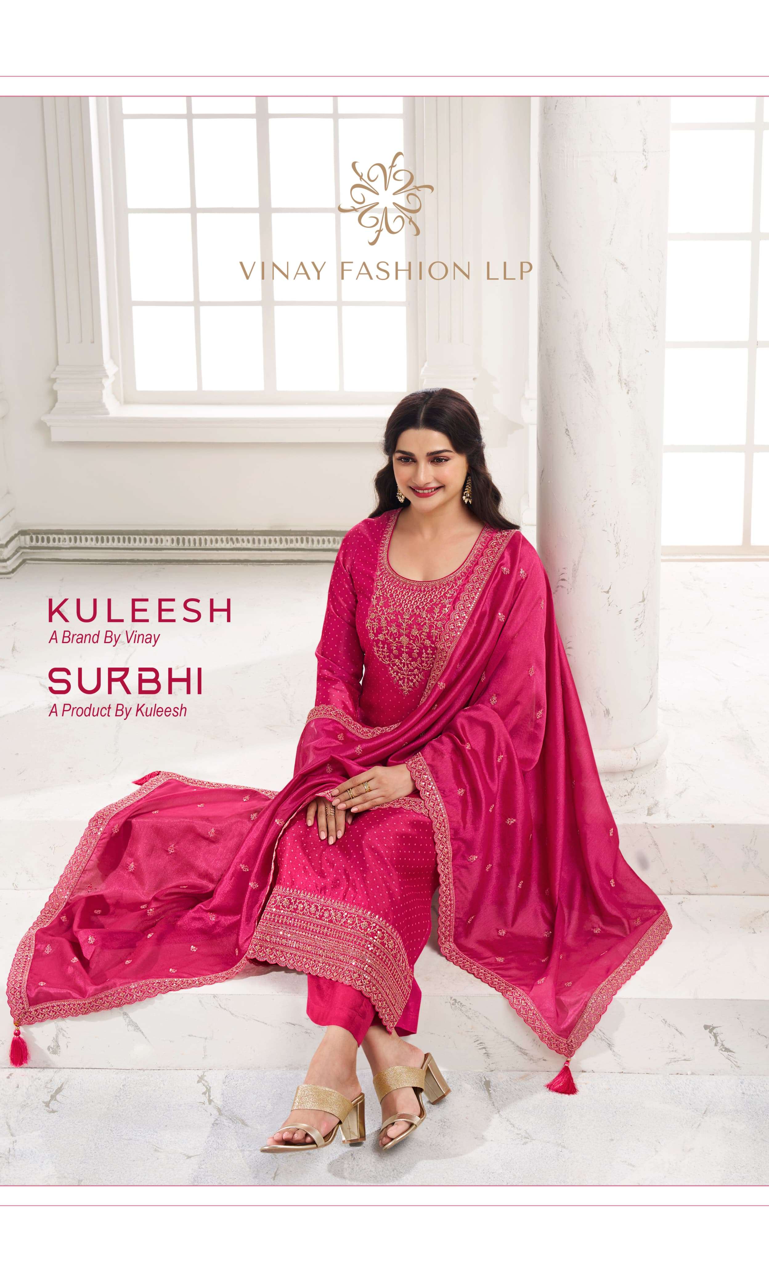 KULEESH SURBHI BY VINAY FASHION 66661 TO 66666 SERIES GEORGETTE SILK DRESSES