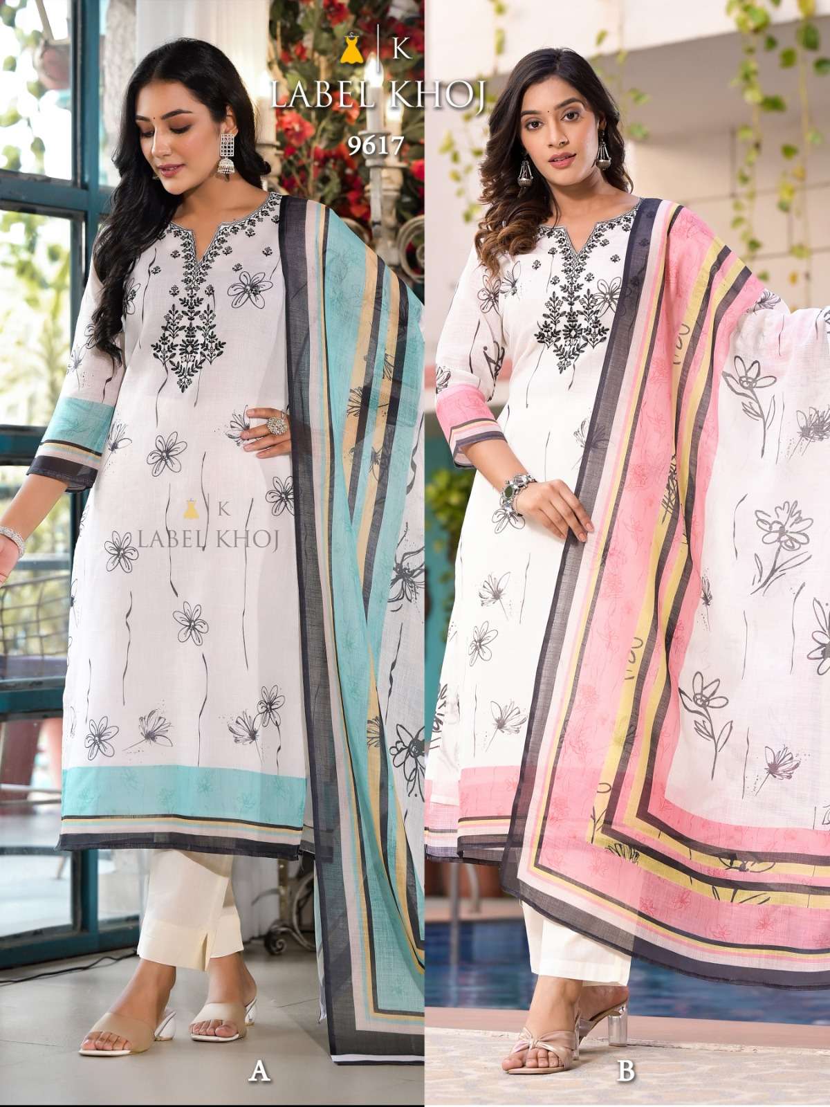 LABEL KHOJ BY ASLIWHOLESALE DESIGNER FACNY LINEN PRINT DRESSES