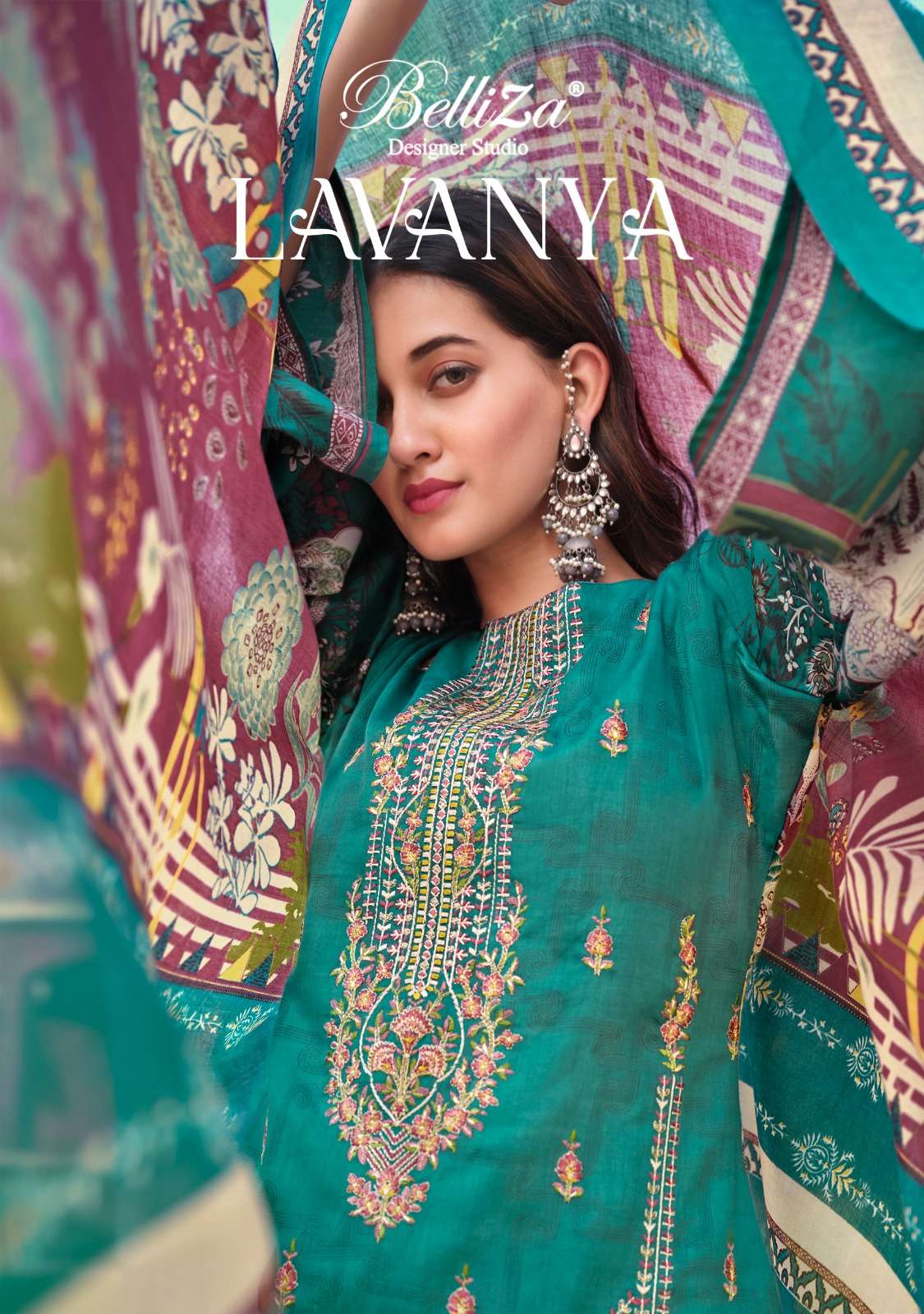 LAVANYA BY BELLIZA 861-001 TO 861-008 SERIES COTTON EMBROIDERY DRESSES