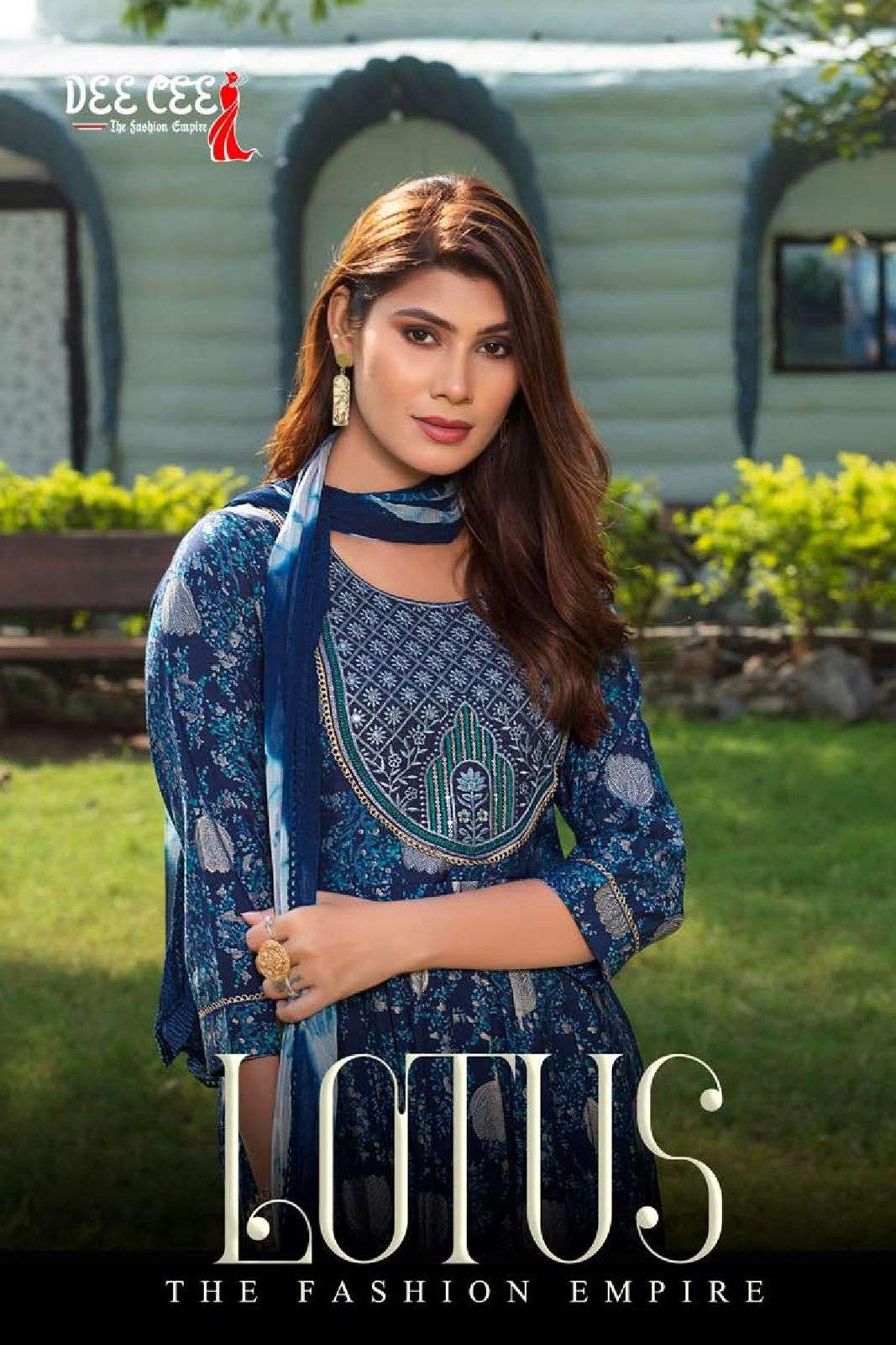 LOTUS BY DEE CEE 1001 TO 1006 SERIES DESIGNER CHANDERI PRINT DRESSES