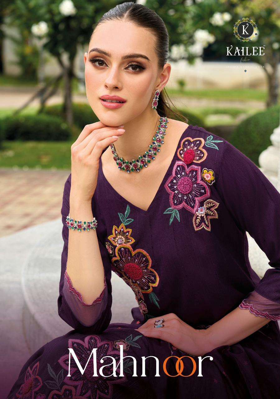 MAHNOOR BY KALKI FASHION 42411 TO 42416 SERIES VISCOSE MUSLIN STITCHED DRESSES