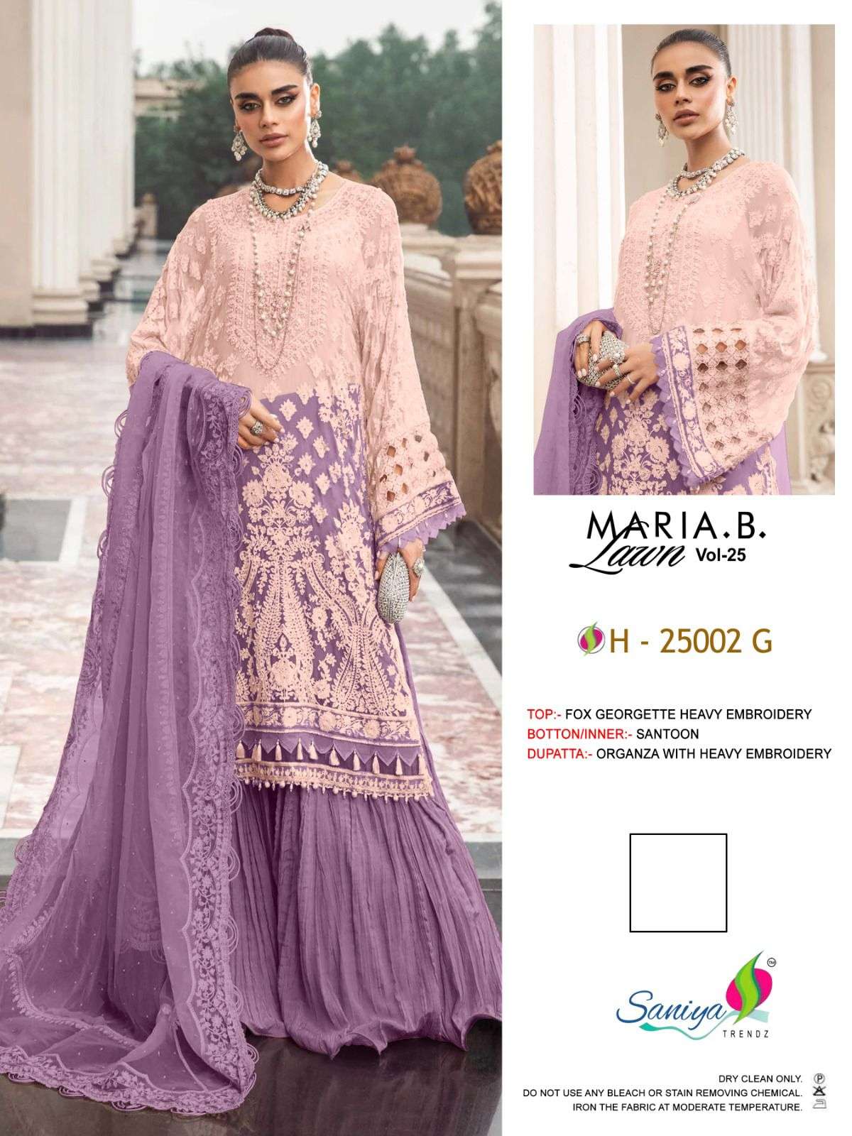 MARIA B 25002 NX BY SANIYA TRENDZ FOX GEORGETTE EMBROIDERY DRESSES