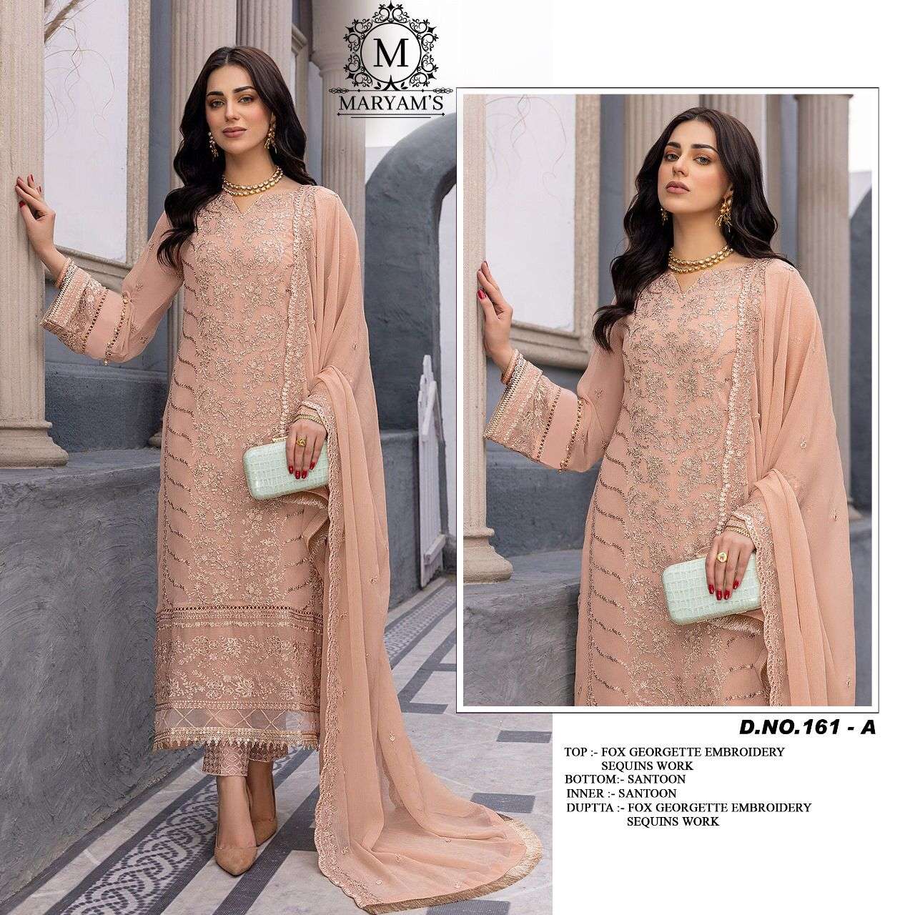 MARYAMS 161 COLOURS BY ASLIWHOLESALE HEAVY GEORGETTE WORK DRESSES