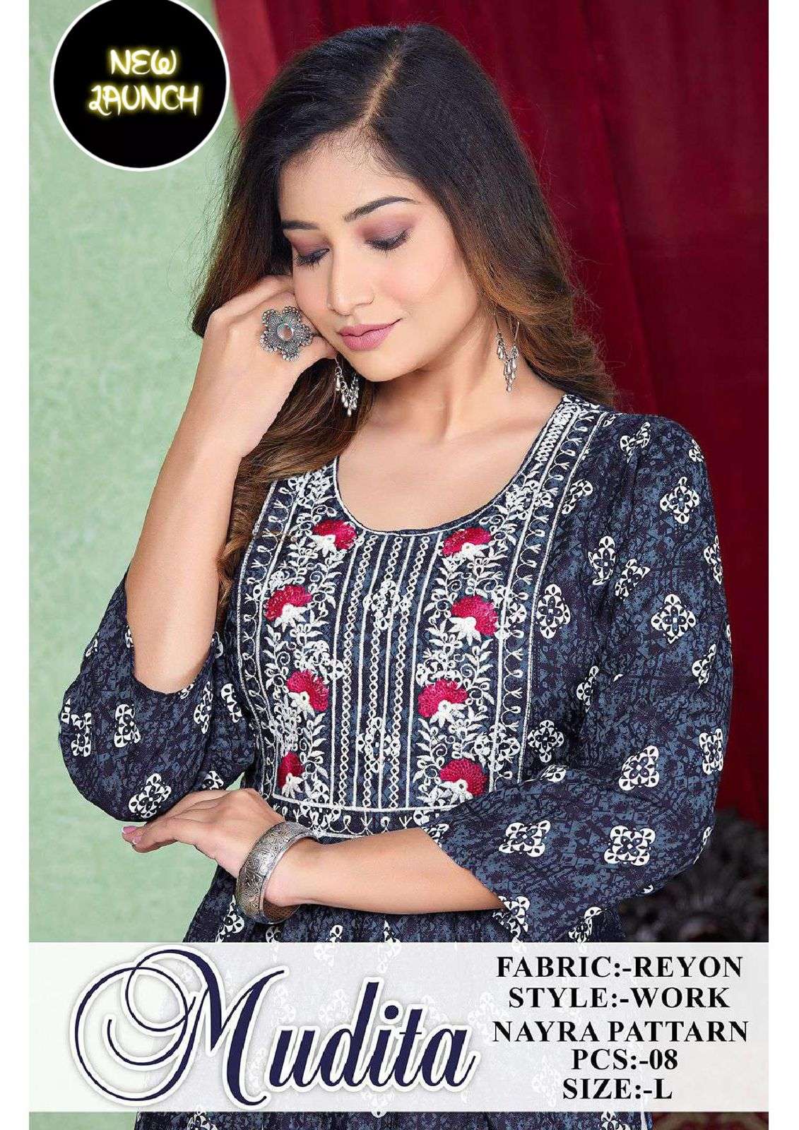 MUDITA BY ASLIWHOLESALE DESIGNER FACNY 14 KG RAYON PRINT KURTIS