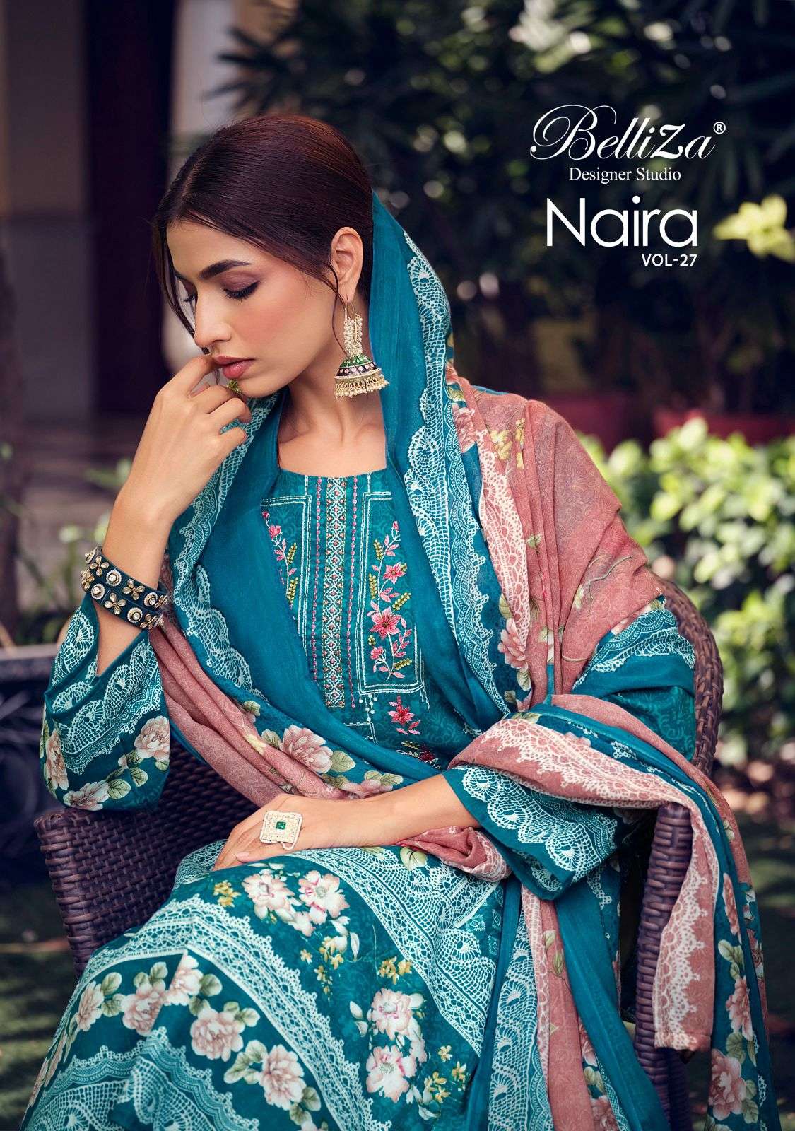 NAIRA VOL-27 BY BELLIZA 866-001 TO 866-010 SERIES COTTON EMBROIDERY DRESSES