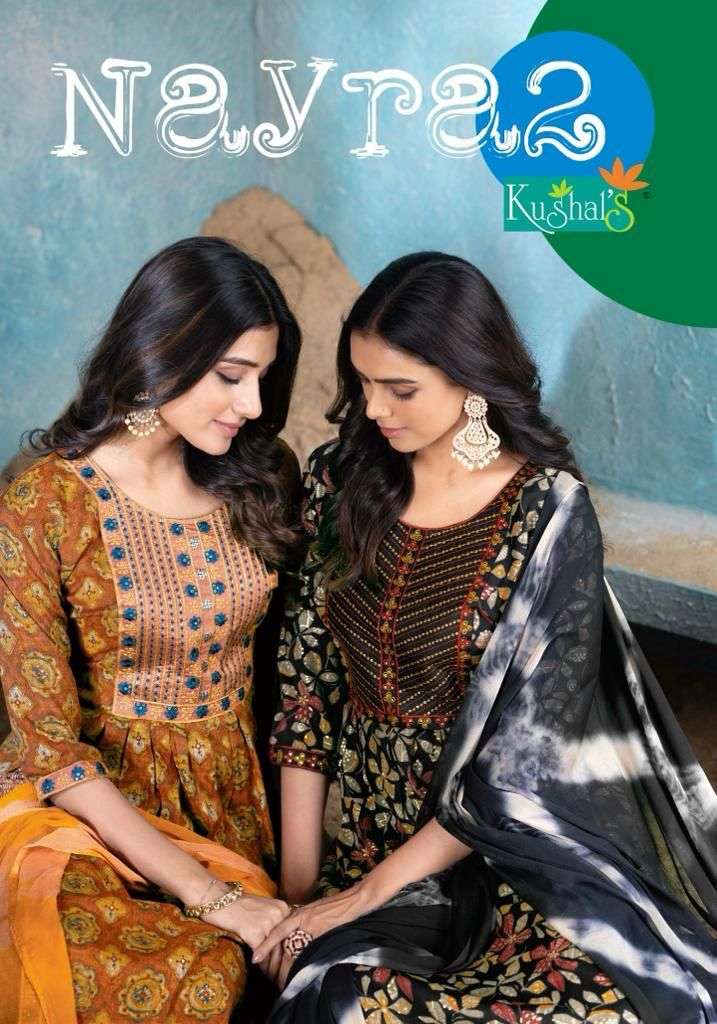 NAYRA VOL-2 BY KUSHALS 25201 TO 25210 SERIES RAYON FOIL PRINT DRESSES