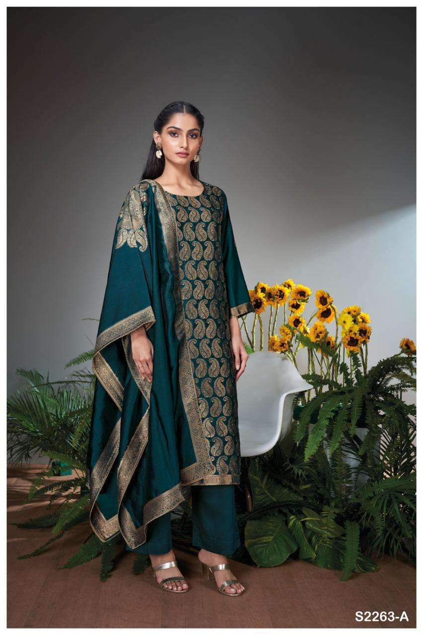 NILUSHA 2263 BY GANGA FASHIONS HEAVY PREMIUM VISCOSE SILK WORK DRESSES