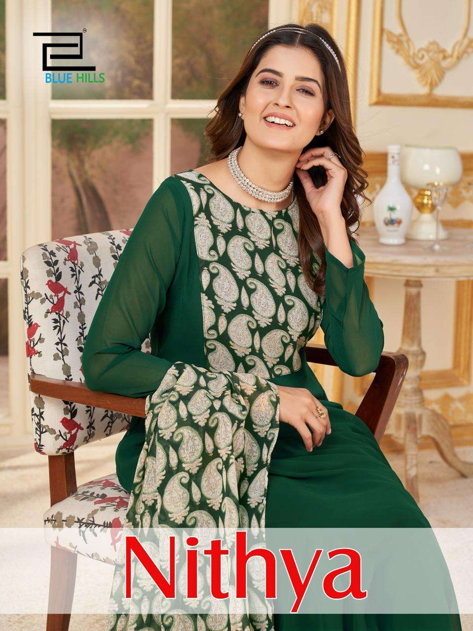 NITHYA BY BLUE HILLS 1001 TO 1004 SERIES FAUX GEORGETTE PRINT DRESSES