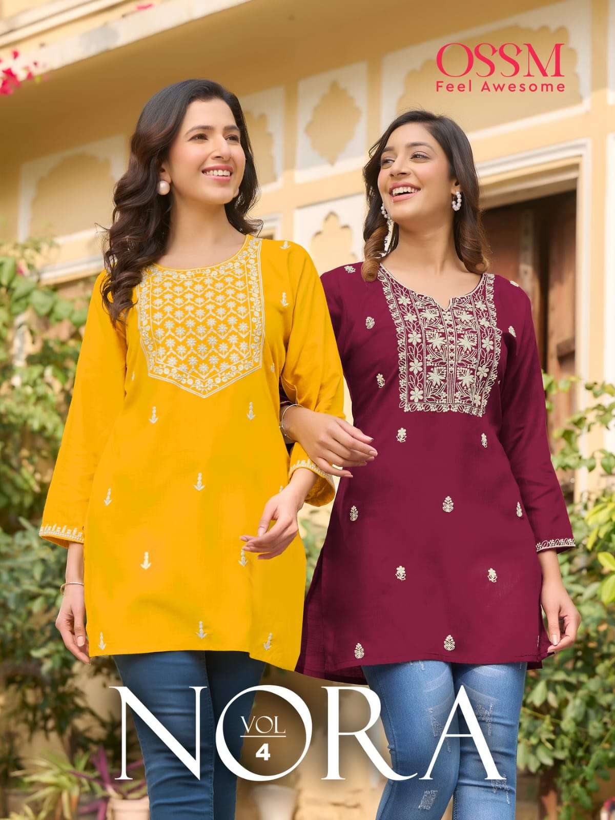 NORA VOL-4 BY OSSM 4001 TO 4006 SERIES HEAVY RAYON SLUB SHORT TOPS