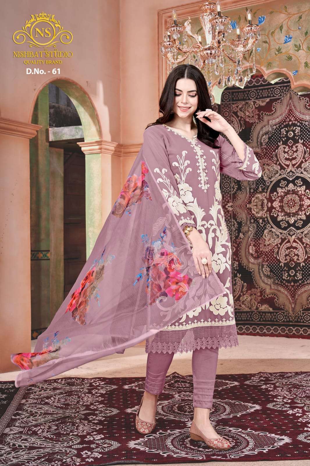 NS 61 COLOURS BY NISHBAT STUDIO GEORGETTE EMBROIDERY PAKISTANI DRESSES