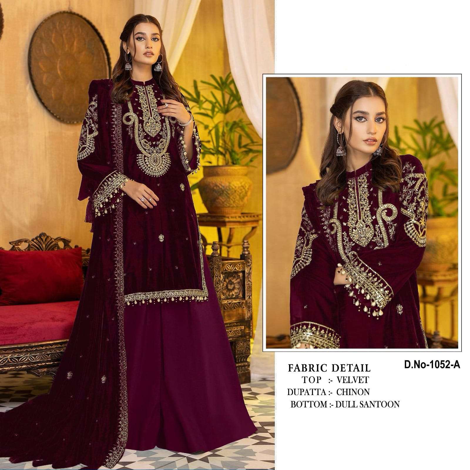 PAKISTANI 1052 NX BY ASLIWHOLESALE DESIGNER VELVET PAKISTANI DRESSES