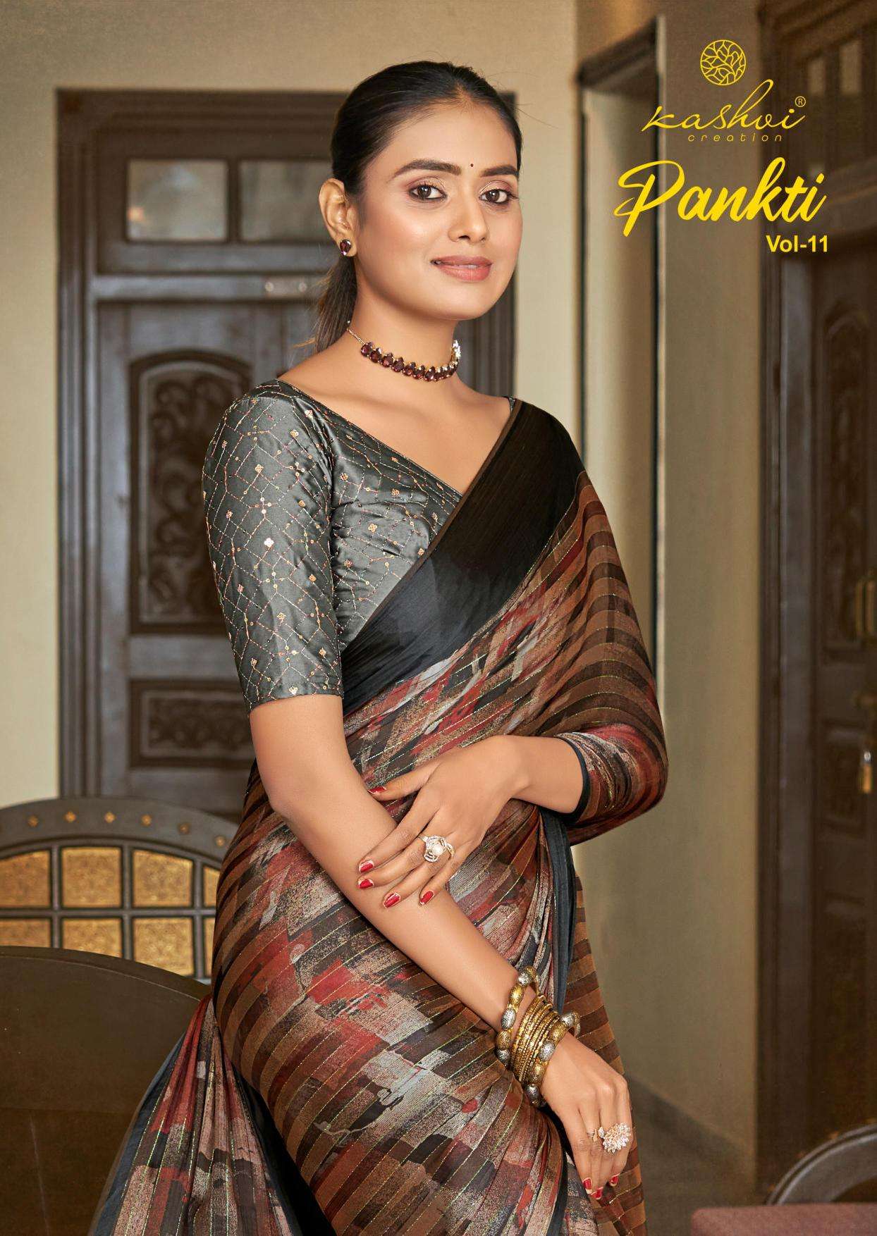 PANKTI VOL-11 BY KASHVI CREATION 1001 TO 1008 SERIES SILK FANCY SAREES